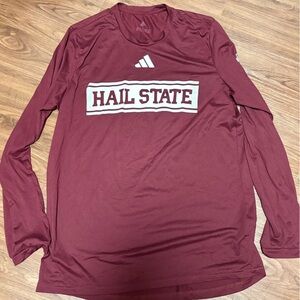 adidas Maroon Long Sleeve Tee